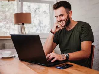 man using computer